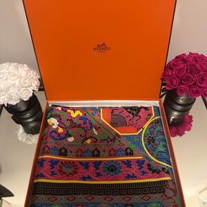 Hermès Multicolor Silk Scarf 90cm